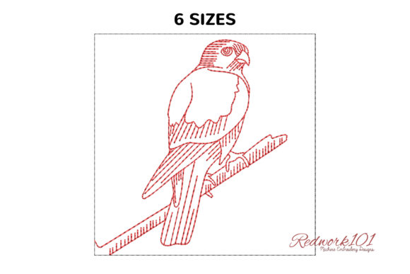 American Kestrel Redwork Design: A Versatile Embroidery Gem