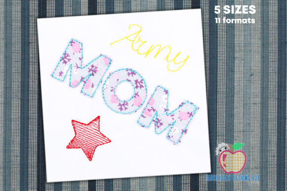 Army Mom Stitch Applique