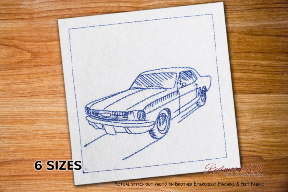 First Ford Mustang Bluework: A Classic Embroidery Gem