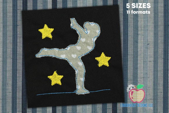 Gymnast in Action: A Dynamic Embroidery Design