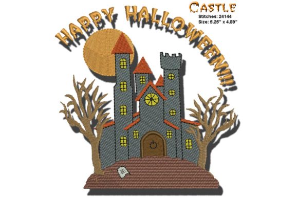Halloween Castle: A Timeless Seasonal Embroidery Design