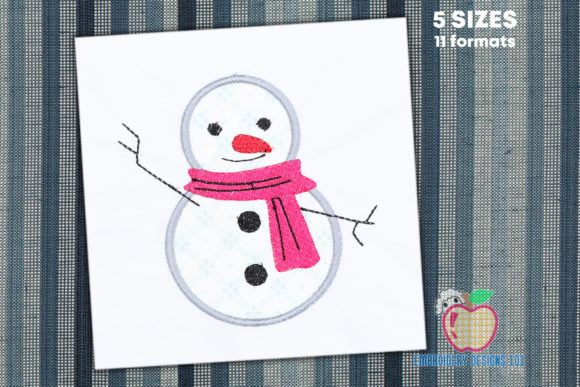 Happy Snowman Applique: A Charming Winter Design