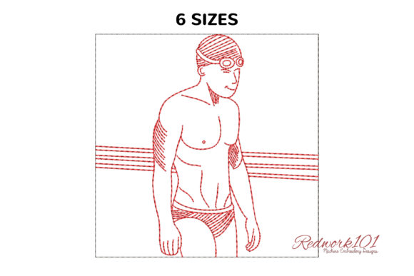 Men Professional Swimmer Redwork Review
