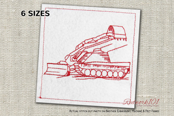 Military Engineering Vehicle: A Bold Embroidery Choice