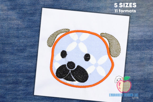 Pug Dog Applique: A Charming Addition to Your Designs