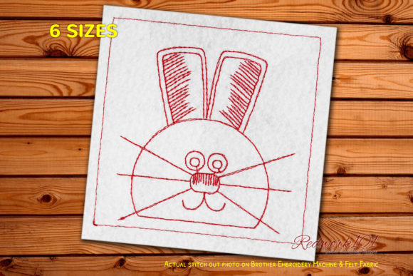 Rabbit Face Bluework: A Charming Embroidery Design