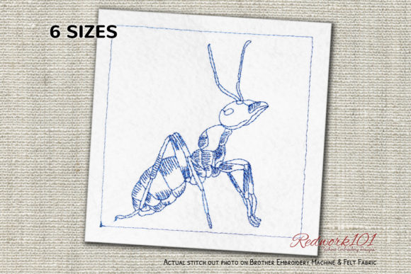 Red Wood Ant Bluework Embroidery