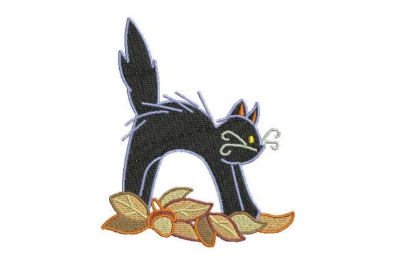 Scary Cat: A Charming Addition for Halloween Embroidery